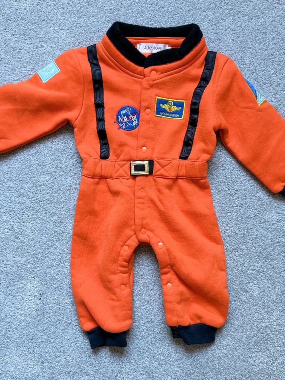 Baby Orange Astronaut Costume No size tag around 6-9 months